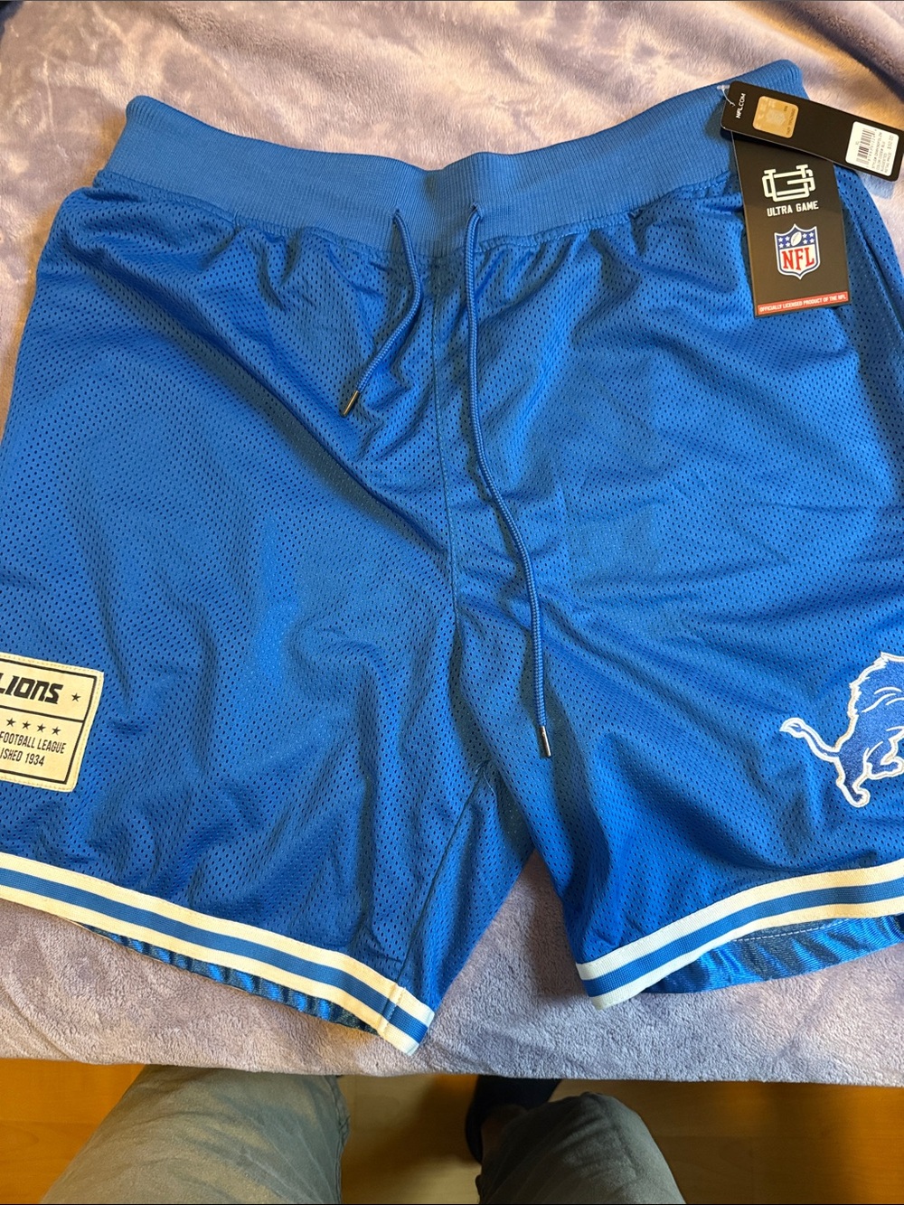 NFL Royal Blue Detroit Lions Athletic Mesh Shorts